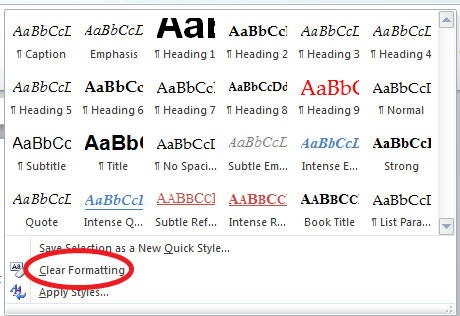 ClearFormattingWord2010